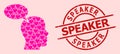 Distress Speaker Stamp Seal and Pink Lovely Imagination Cloud Collage