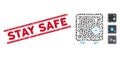 Scratched Stay Safe Line Seal and Mosaic Safe Icon