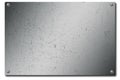 Scratched steel metal plate isolated on white background
