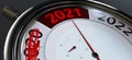 Scratched 2020 Stop Watch Just Past 2021 Royalty Free Stock Photo