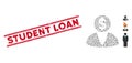 Scratched Student Loan Line Seal with Collage Financier Icon Royalty Free Stock Photo