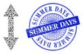 Scratched Summer Days Badge and Triangle Vertical Flip Mosaic