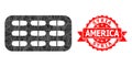Scratched Syria America Stamp and Pill Blister Polygonal Mocaic Icon