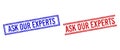 Scratched Textured ASK OUR EXPERTS Seal with Double Lines Royalty Free Stock Photo