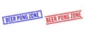 Scratched Textured BEER PONG ZONE Stamp Seals with Double Lines