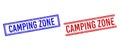 Scratched Textured CAMPING ZONE Stamps with Double Lines