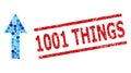 Scratched 1001 Things Stamp and Arrow Up Composition of Circles Royalty Free Stock Photo