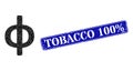 Scratched Tobacco 100 discount Badge with Phi Greek Lowercase Symbol Lowpoly Icon