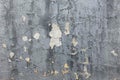 Scratched uneven wall painted surface with damaged gray plaster as background front view Royalty Free Stock Photo