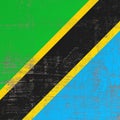 Scratched United Republic of Tanzania flag