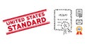 Scratched United States Standard Line Seal and Collage Certificate Icon