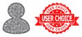 Scratched User Choice Stamp Seal and Net User Icon