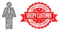 Scratched Verify Customer Stamp and Linear Groom Icon
