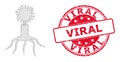 Scratched Viral Round Seal and Mesh Carcass Viral Agent