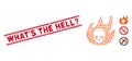 Scratched What S the Hell Question Line Seal with Mosaic Hell Fire Icon Royalty Free Stock Photo