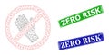 Scratched Zero Risk Imprints and Triangular Mesh Do Not Touch Icon Royalty Free Stock Photo