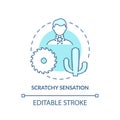 Scratchy sensation concept icon