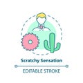 Scratchy sensation concept icon