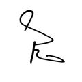 Scrawl signature. Autograph hand drawn. Handwritten signature. Handwriting scribble autograph by pen. Written black sign isolated Royalty Free Stock Photo