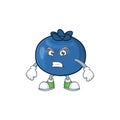 Scream cartoon funny blueberry fruit with mascot