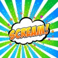 Scream! Comic Speech Bubble, Cartoon. Royalty Free Stock Photo