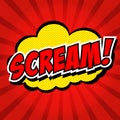 Scream! Comic Speech Bubble, Cartoon. Royalty Free Stock Photo