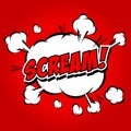 Scream! Comic Speech Bubble, Cartoon. Royalty Free Stock Photo