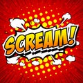 Scream! Comic Speech Bubble, Cartoon. Royalty Free Stock Photo