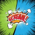 Scream! Comic Speech Bubble, Cartoon. Royalty Free Stock Photo