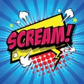 Scream! Comic Speech Bubble. Vector Eps 10. Royalty Free Stock Photo