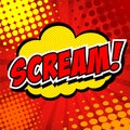 Scream! Comic Speech Bubble, Cartoon. Royalty Free Stock Photo