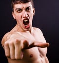 Scream of furious angry violent man Royalty Free Stock Photo