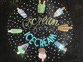 Scream for ice cream with Chalkboard Background