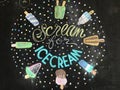 Scream for ice cream with Chalkboard Background Royalty Free Stock Photo
