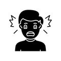 scream icon, black vector sign with editable strokes, concept illustration