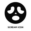 Scream icon vector isolated on white background, logo concept of