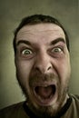 Scream of shocked scared man Royalty Free Stock Photo