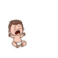 Screaming baby in diapers