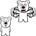 Screaming chibi polar bear kid cartoon expression pack