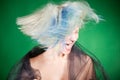 Screaming crazy girl with platinum hair Royalty Free Stock Photo