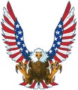Screaming Eagle With American Flag Wings Vector Clip Art