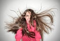 Screaming furious aggressive brunette woman Royalty Free Stock Photo