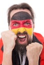 Screaming german fan is exciting and aggressive Royalty Free Stock Photo