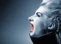 Screaming gothic woman