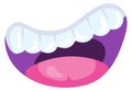 Screaming mouth. Bright colorful cartoon wide grin