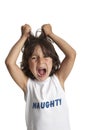 Screaming naughty boy Royalty Free Stock Photo