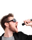 Screaming rocker guy Royalty Free Stock Photo