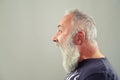 Screaming senior man with grey-haired beard Royalty Free Stock Photo