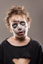 Screaming walking dead zombie child boy Royalty Free Stock Photo