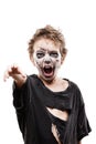 Screaming walking dead zombie child boy halloween horror costume